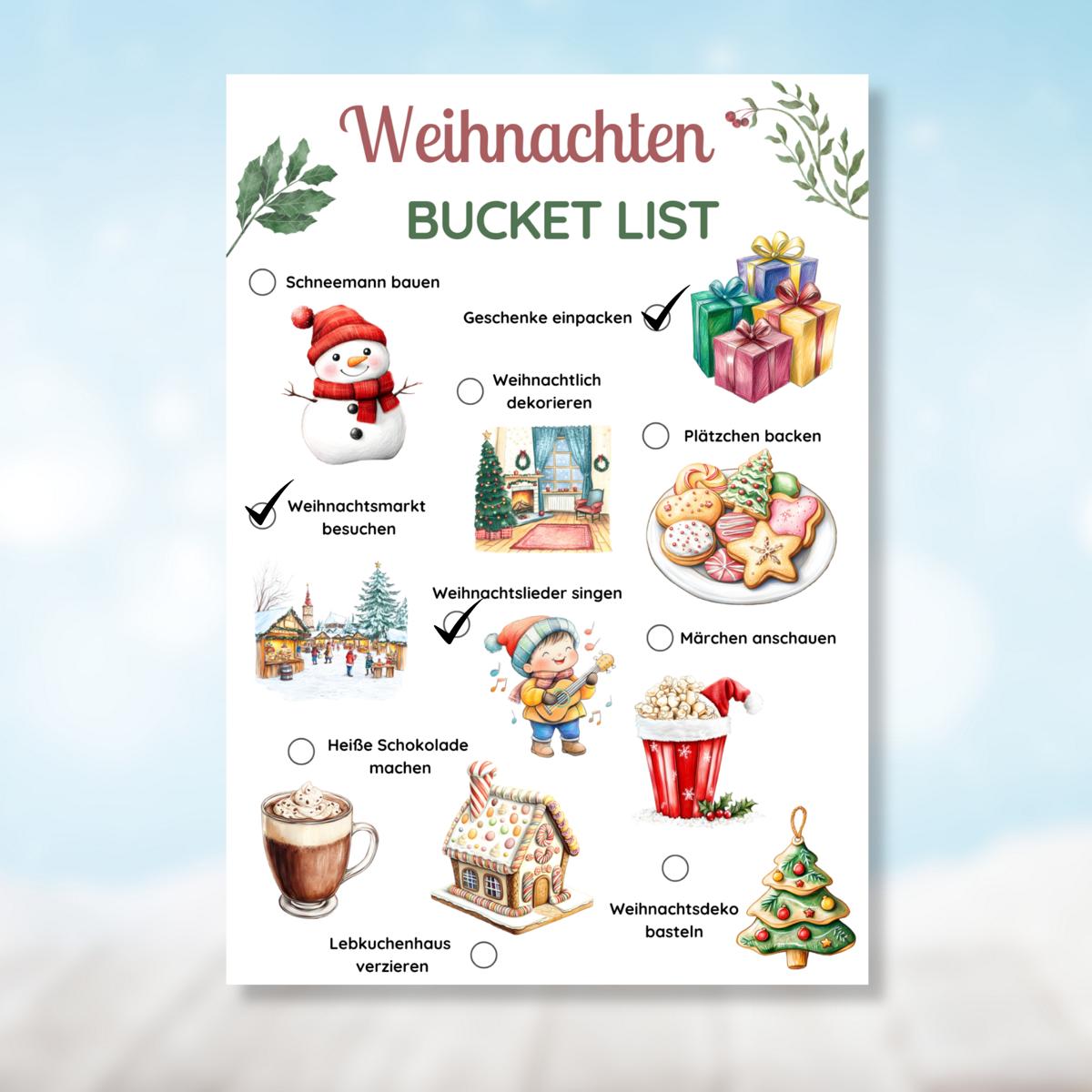 Weihnachten Bucket List, Weihnachtsaktivitäten für die Familie