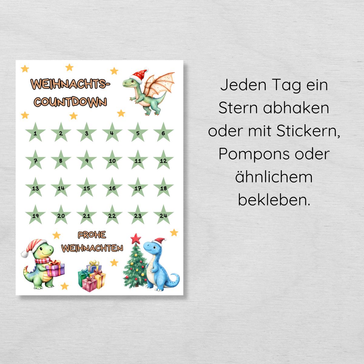 Dino Weihnachtscountdown Adventskalender für Kinder