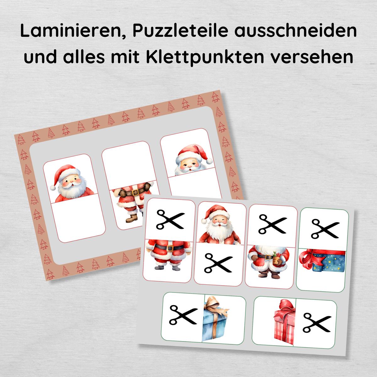 2 Teile Hälften Puzzle für Kinder zu Weihnachten