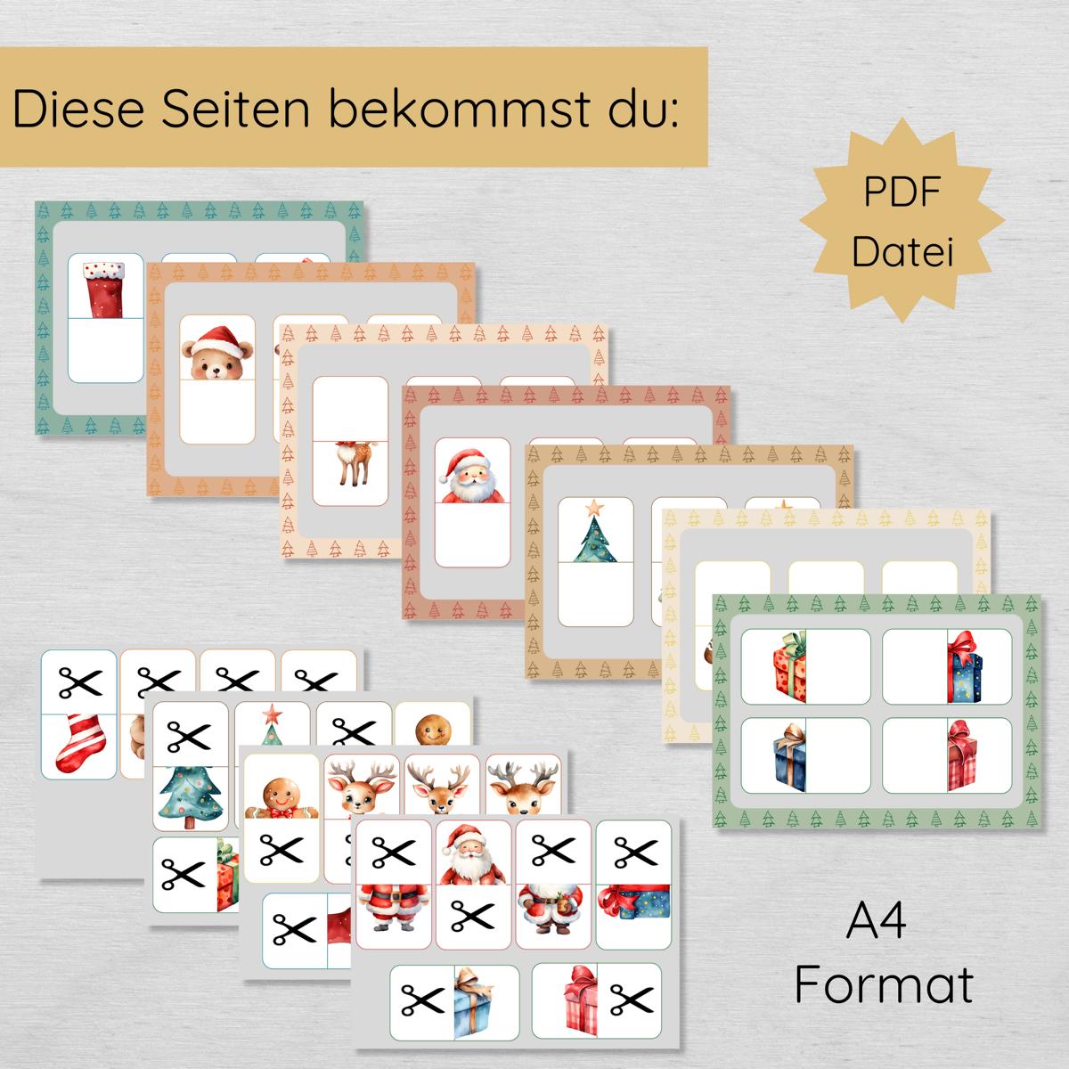 2 Teile Hälften Puzzle für Kinder zu Weihnachten