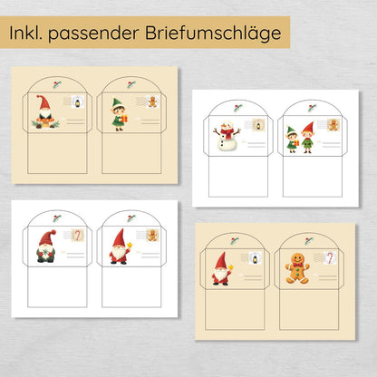 50 Wichtelbriefe plus Blanko Vorlagen & Briefumschläge