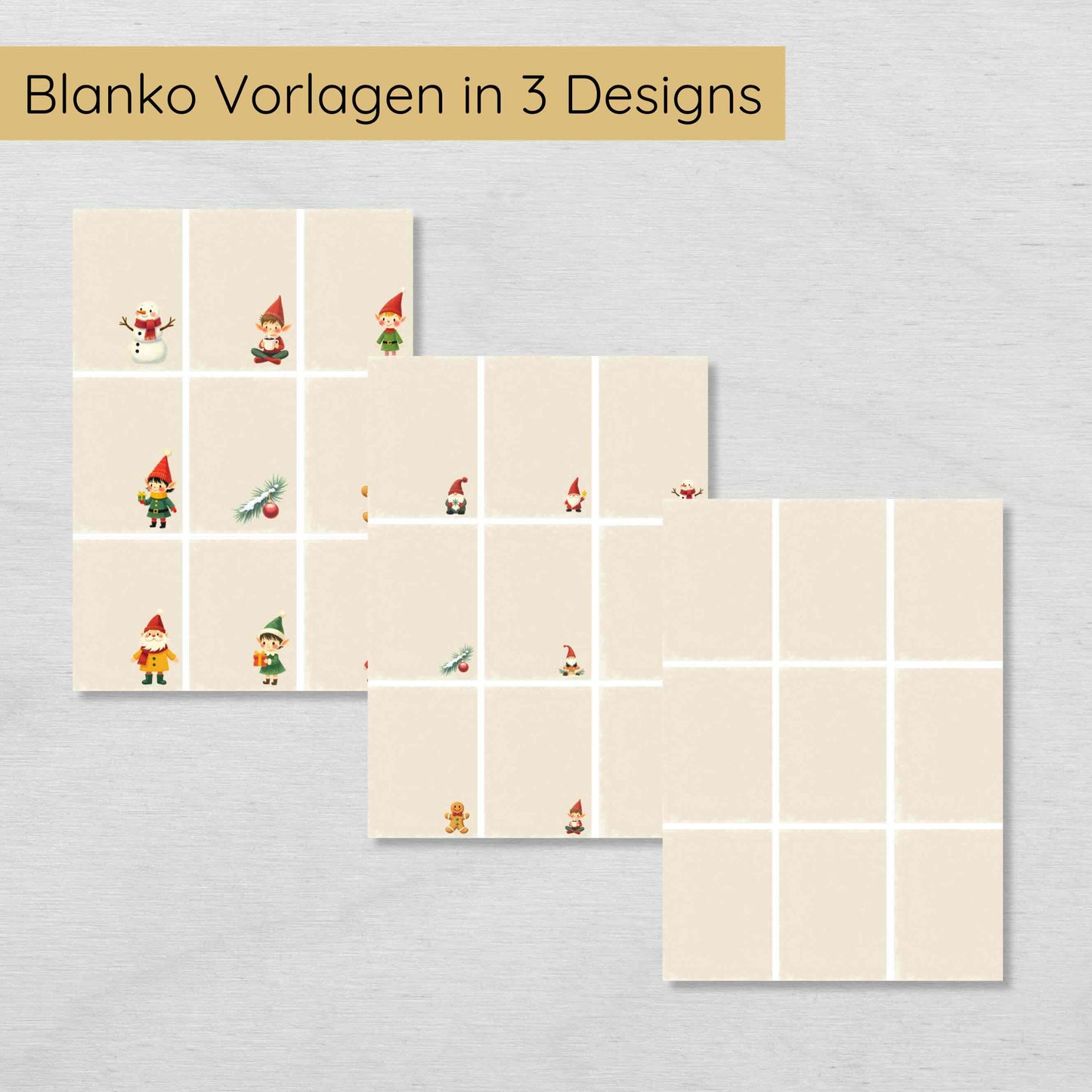 50 Wichtelbriefe für mehrere Kinder plus Blanko Vorlagen & Briefumschläge