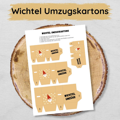 Wichtel Umzugskartons Druckvorlage