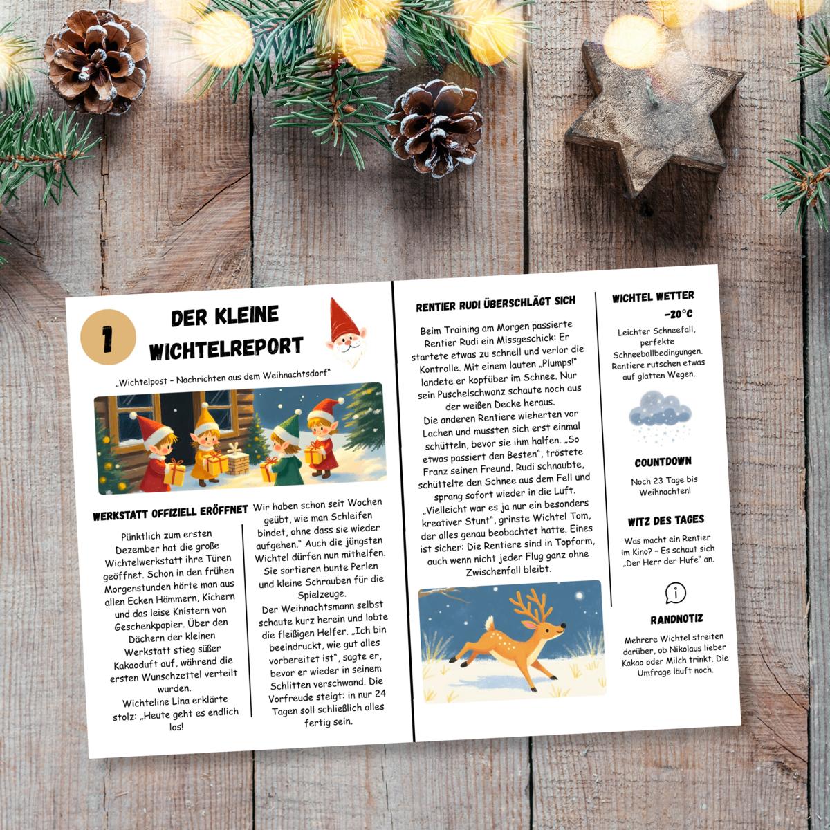 Wichtelzeitung für Kinder, 25 Ausgaben 1.12-25.12