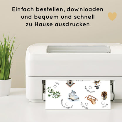 Outdoor Winter Schatzsuche Druckvorlage