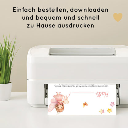 Brief von der Zahnfee Set inkl. Urkunde und Milchzahnkalender, rosa