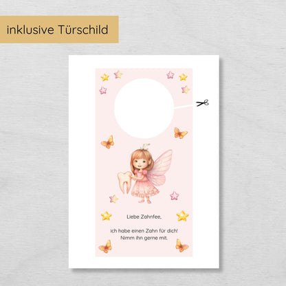 Brief von der Zahnfee Set inkl. Urkunde und Milchzahnkalender, rosa