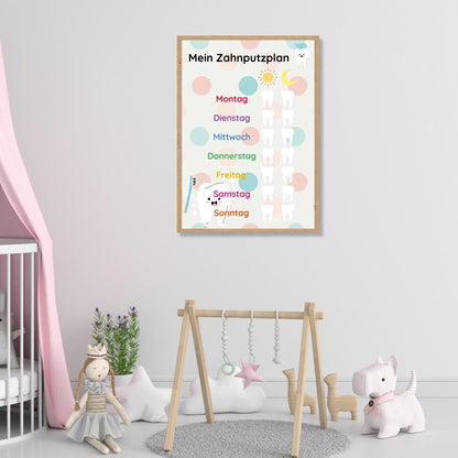 Zahnputzplan für Kinder, Checkliste tägliches Zähne putzen