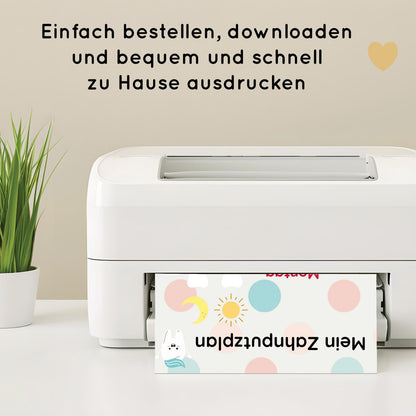 Zahnputzplan für Kinder, Checkliste tägliches Zähne putzen