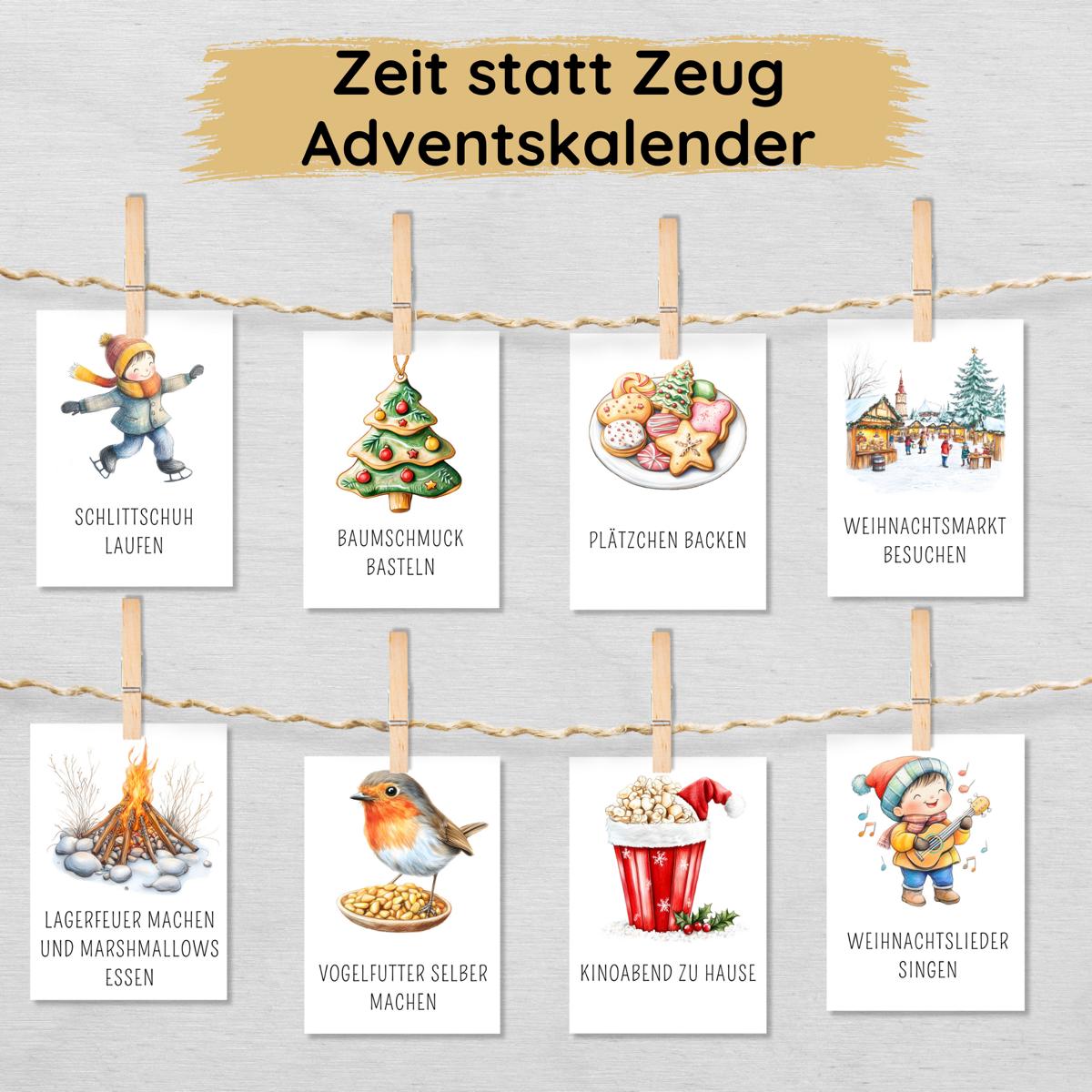 Zeit statt Zeug Adventskalender für Kinder