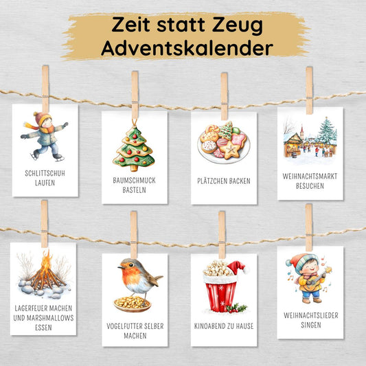 Zeit statt Zeug Adventskalender für Kinder